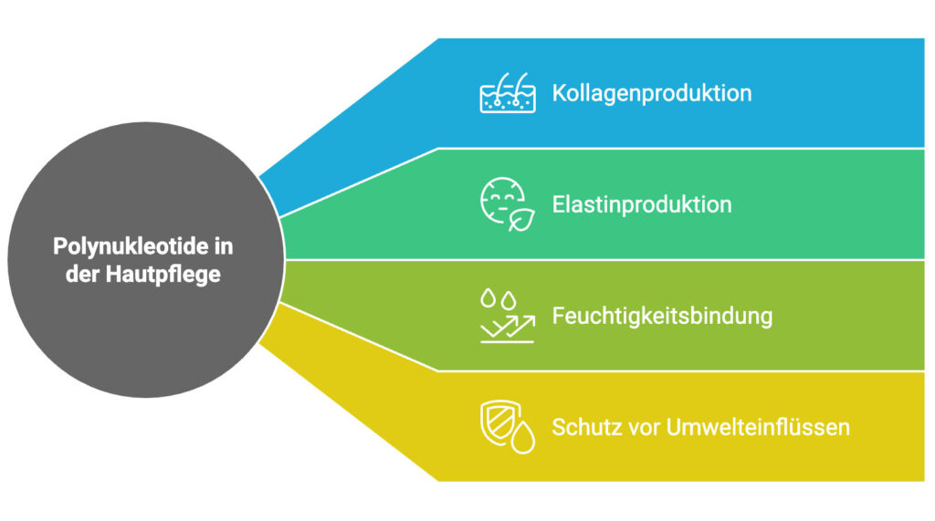 Vorteile von Polynukleotiden in der Hautpflege: Kollagenproduktion, Elastinproduktion, Feuchtigkeitsbindung, Schutz vor Umwelteinflüssen