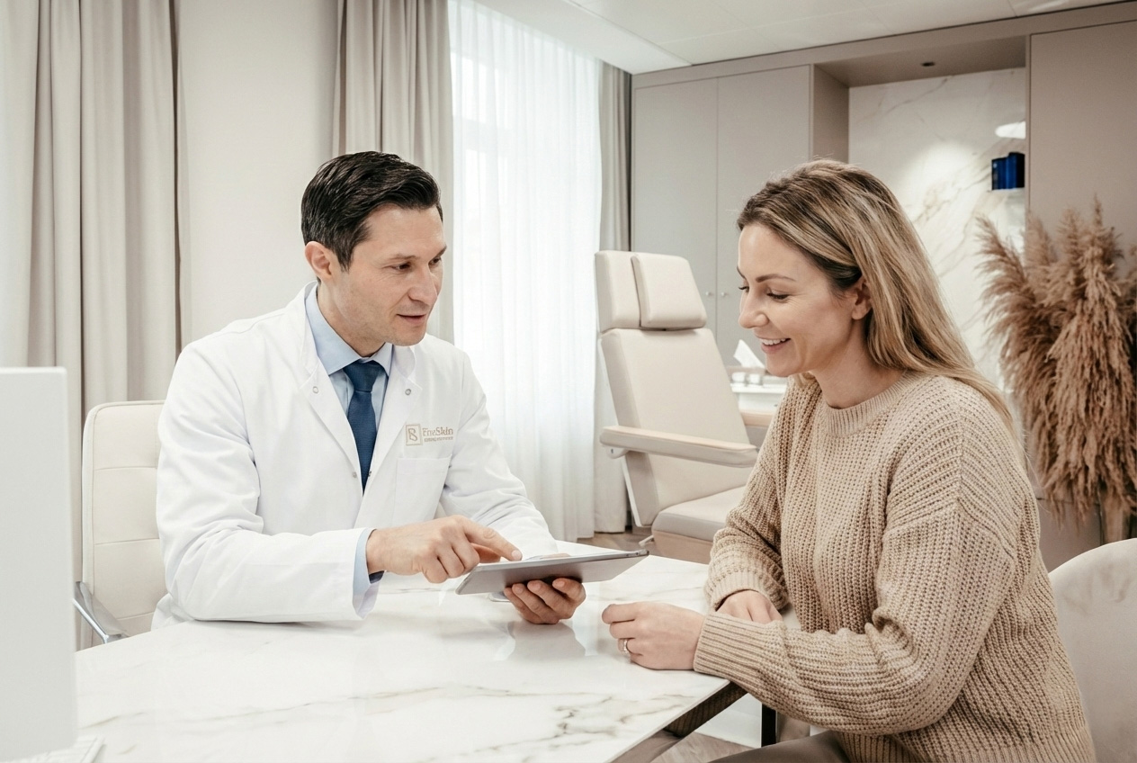 Beratung zu einer PB Serum Enzymtherapie bei FineSkin in Zürich